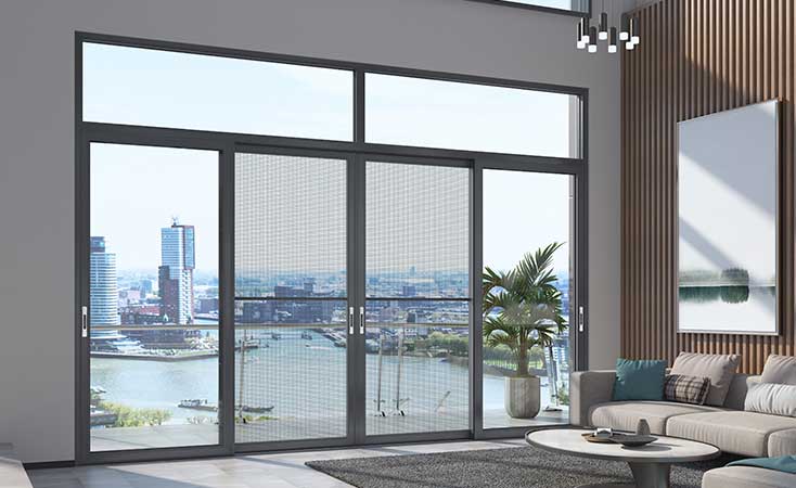 Black Frame Aluminum Sliding Door