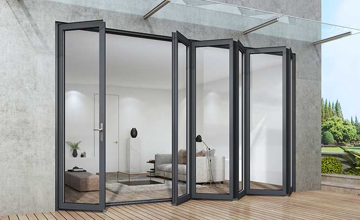 Aluminium Folding Door with Glass