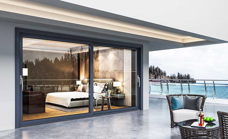 Aluminium Tempered Glass Sliding Doors