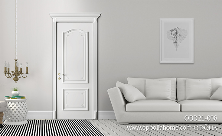 Raised Door in White Lacquer Finish