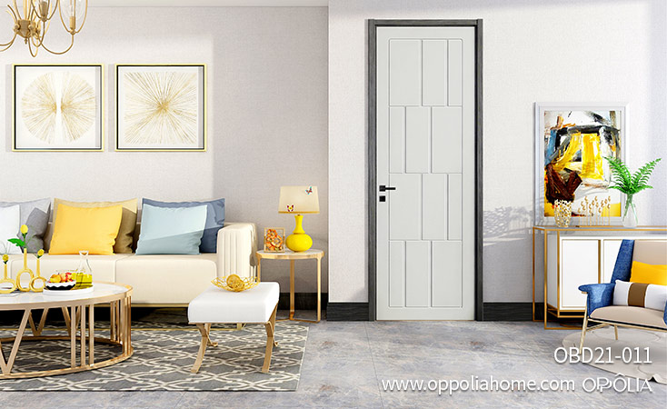 Modern White Lacquer Wood Single Door