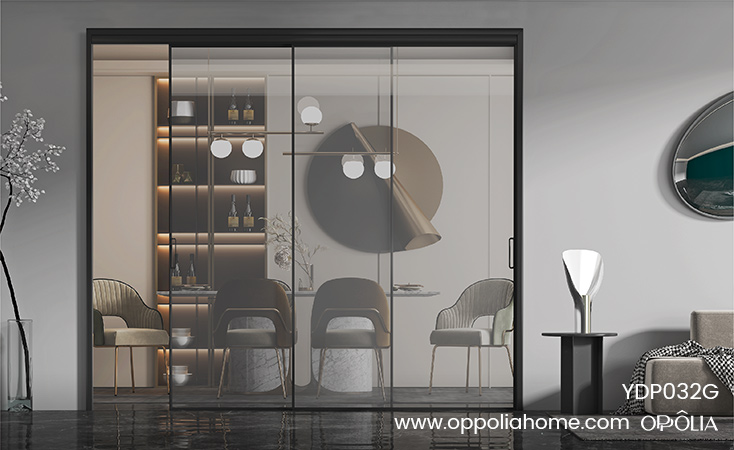 Black Frame 3 Door Sliding Glass Door
