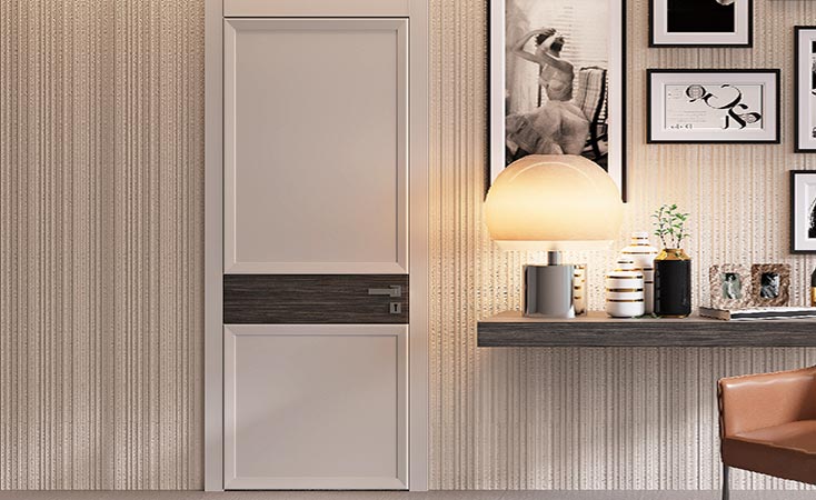 White Lacquer Wooden Flat Door