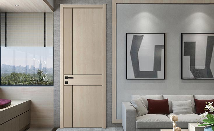 Beige Natural Wood Internal Single Door