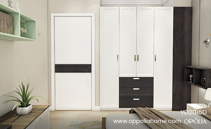 White and Oak Wood Single Door