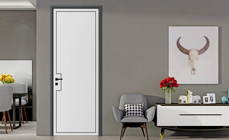 Modern Minimalist White Geometric Wooden Door