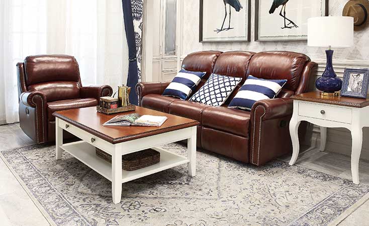 Brown Leather Sofa Set