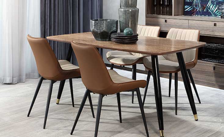 Natural Wood Veneer Dining Table