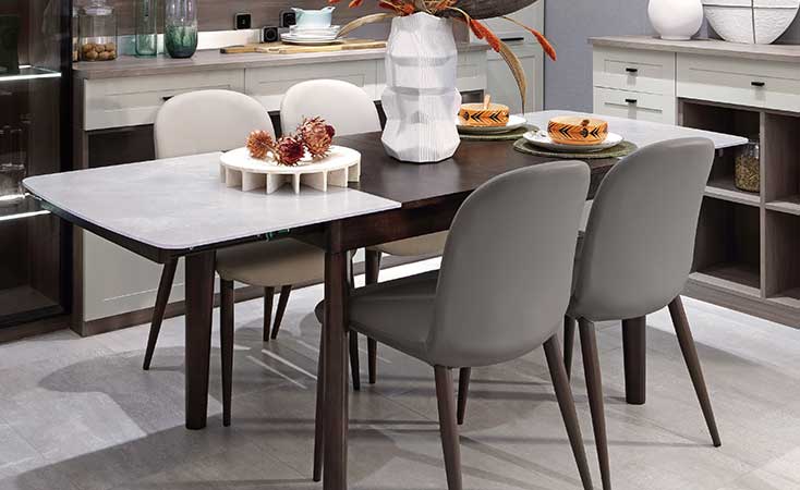 White and Wood Tone Dining Table