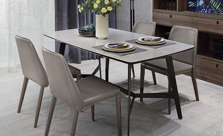 Modern Gray Dining Room Table