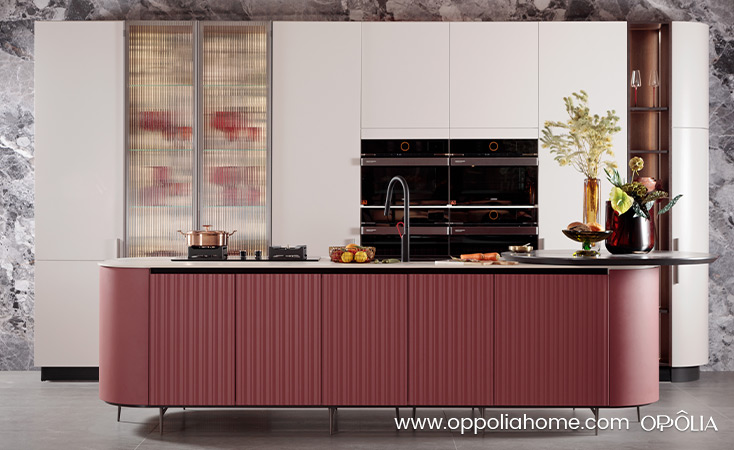 Cilan Series Modern Curved Kitchen Cabinetry with Island