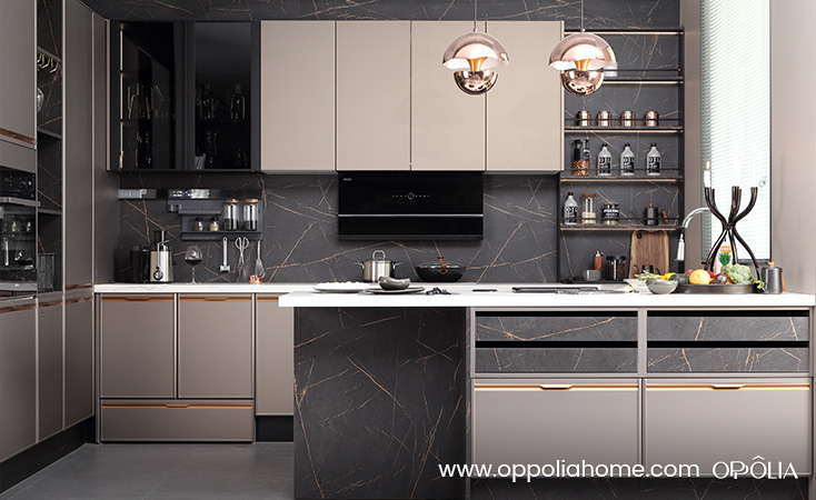 Contemporary Thermofoil Kitchen Cabinet Set